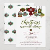 Sieradenruilparty Retro Kerstbal Kaart (Voorkant / Achterkant)