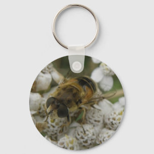 Sieradensleutel met honingbij en bloemen sleutelhanger
