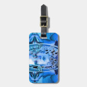 Sieradentas met Slagwerk Blauw Bagagelabel (Voorkant verticaal)