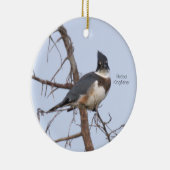 Sieradenvogel met riemke kingfisher keramisch ornament (Rechts)