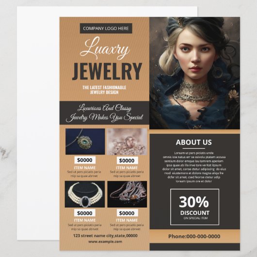 Sieradenwinkel Flyer Sjabloon (Voorkant / Achterkant)