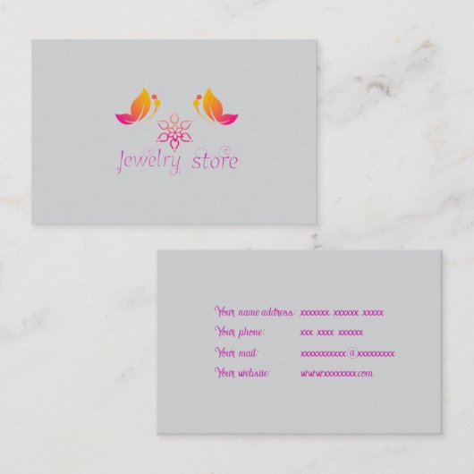 Sieradenwinkel logo visitekaartje (Voorkant / Achterkant)