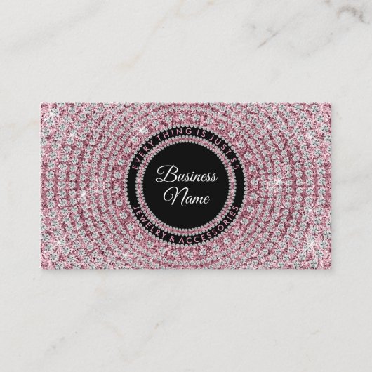 Sieradenwinkel Roze Bling Visitekaartje (Voorkant)