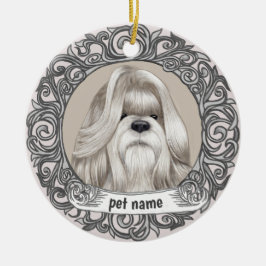 Sieradertje ter nagedachtenis aan Shih Tzu-hond Keramisch Ornament