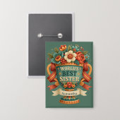 Sieradetrofee Beker "Beste Zus" met Naam Button (Voorkant / Achterkant)
