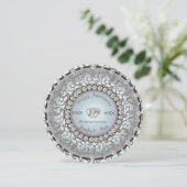 Sieradige jubileum diamant monogram kaart (Staand voorkant)