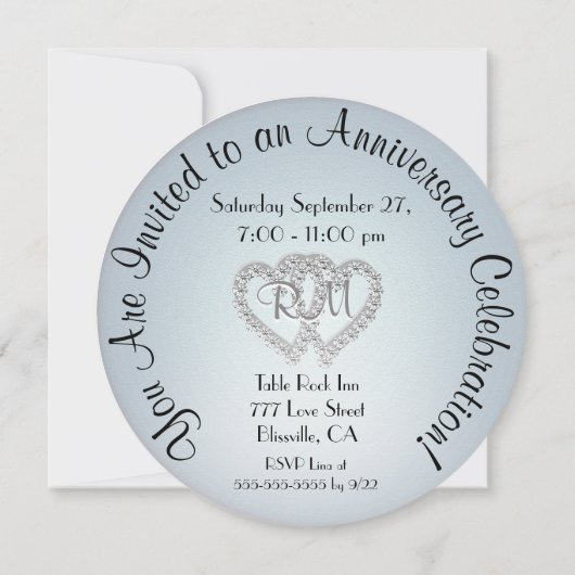 Sieradige jubileum diamanten monogram kaart (Achterkant)