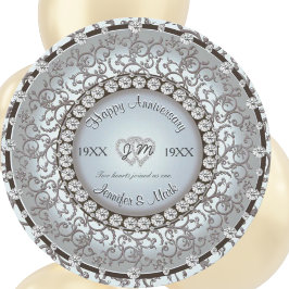 Sieradische Huwelijksverjaardag Diamanten Monogram Kaart