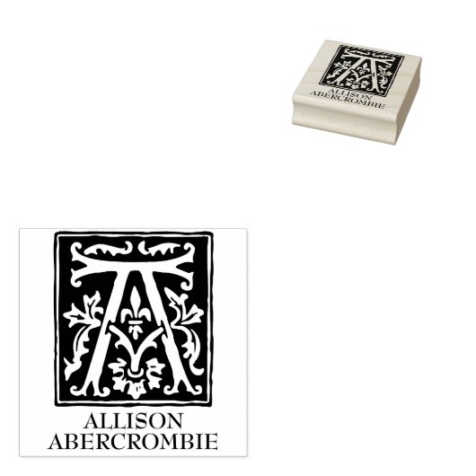 Sieralfabet letter A monogram Rubberstempel (Gestempeld)