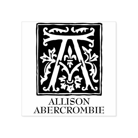 Sieralfabet letter A monogram Rubberstempel (Afrduk)