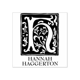 Sieralfabet letter H monogram Rubberstempel