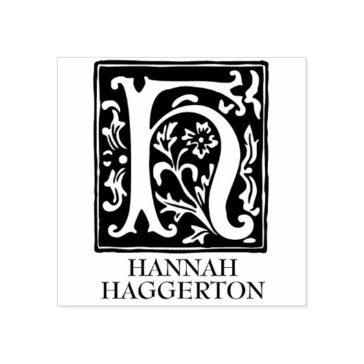 Sieralfabet letter H monogram Rubberstempel (Afrduk)