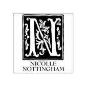 Sieralfabet letter N monogram Rubberstempel (Afrduk)