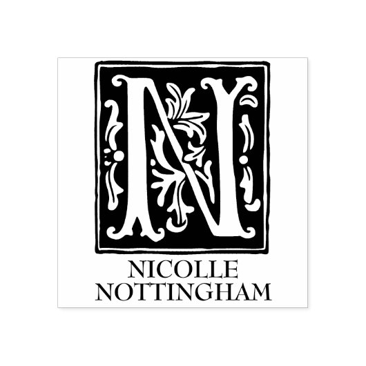 Sieralfabet letter N monogram Rubberstempel (Afrduk)