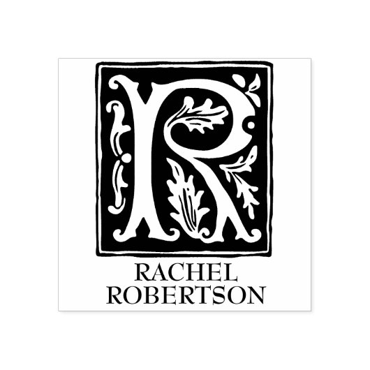 Sieralfabet letter R monogram Rubberstempel (Afrduk)
