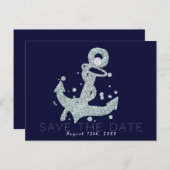 Sieranker Diamant Bling Glam Save the Date Aankondigingskaart (Voorkant / Achterkant)