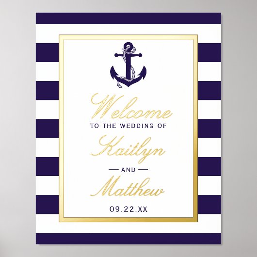 Sieranker Echt Folie Bruiloft Welkomstbord Folie Afdrukken (Voorkant)