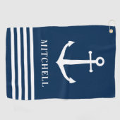 Sieranker met monogram en strepen golfhanddoek (Horizontaal)