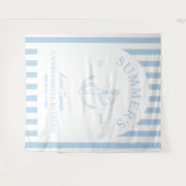 Sieranker Moderne Blauwe Bruidsbanner Wandkleed (Voorkant (horizontaal))