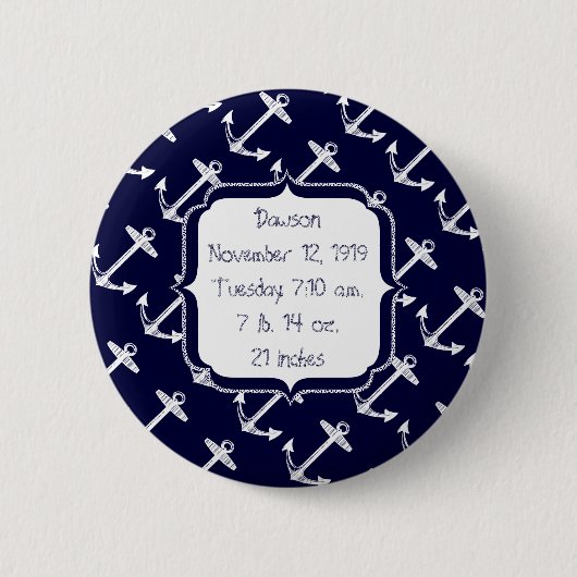 Sieranker Motief voor Marine Ronde Button 5,7 Cm (Voorkant)