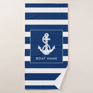 Sieranker voor boot met witte anker op maat badhanddoek