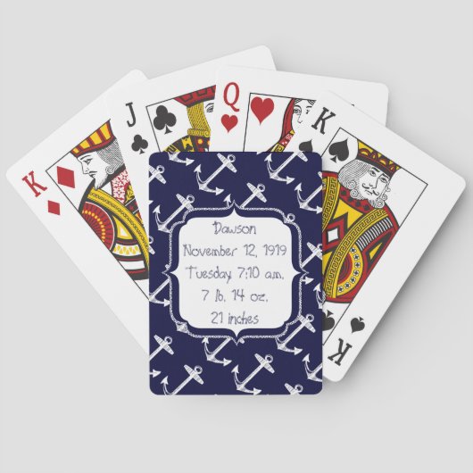 Sierankerpatroon voor de marine pokerkaarten (Achterkant)