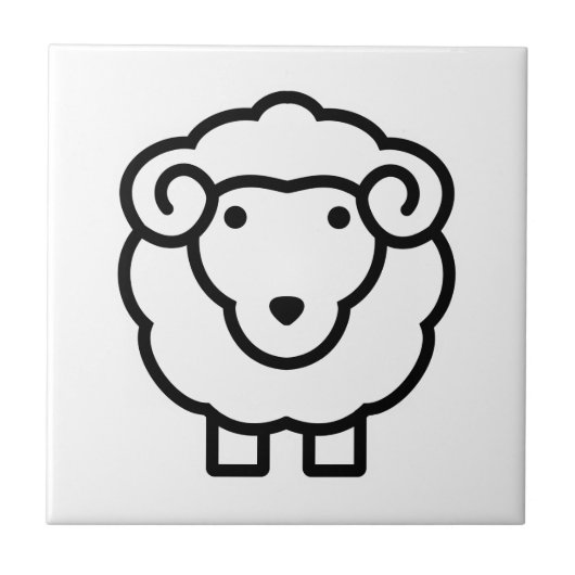 Sierbetegels met schapen tegeltje (Voorkant)