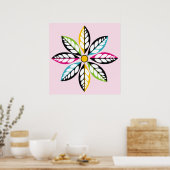 Sierbladeren-Bloem modern, abstract Poster (Keuken)