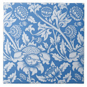  sierblauw patroon tegeltje (Voorkant)