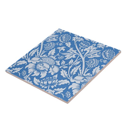 sierblauw patroon tegeltje (Zijkant)