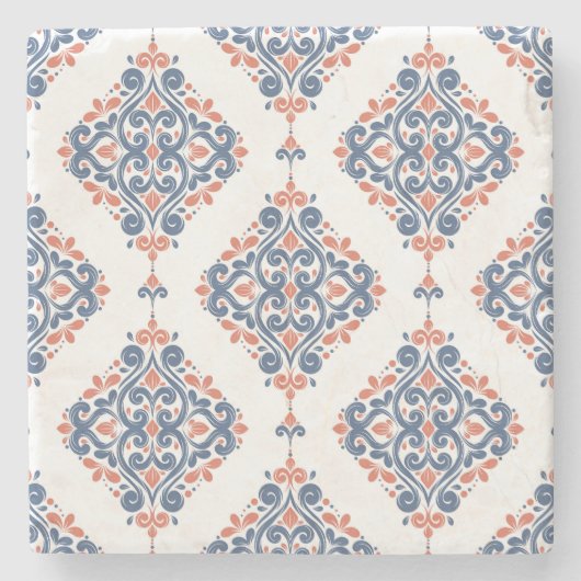 Sierblauw Sinaasappel:  naadloos Stenen Onderzetter (Voorkant)