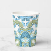 sierblauwe groene witte decoratie papieren bekers (Rechts)