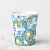 sierblauwe groene witte decoratie papieren bekers (Voorkant)