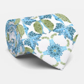 sierblauwe groene witte decoratie stropdas (Opgerold)