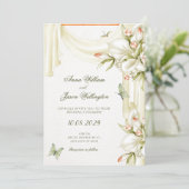 Sierbloem botanische bruiloft kaart (Staand voorkant)