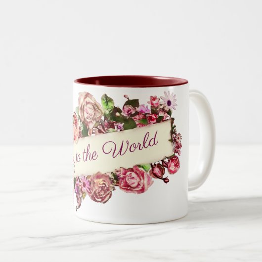   sierbloem doet mee aan de wereld tweekleurige koffiemok (Voorkant rechts)