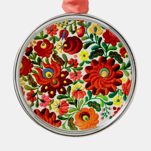 sierbloem , hongarije , borduurwerk , kalocsai metalen ornament (Voorkant)