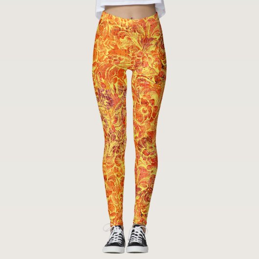 Sierbloem met textuur 02- Vintage uitstraling Leggings (Voorkant)