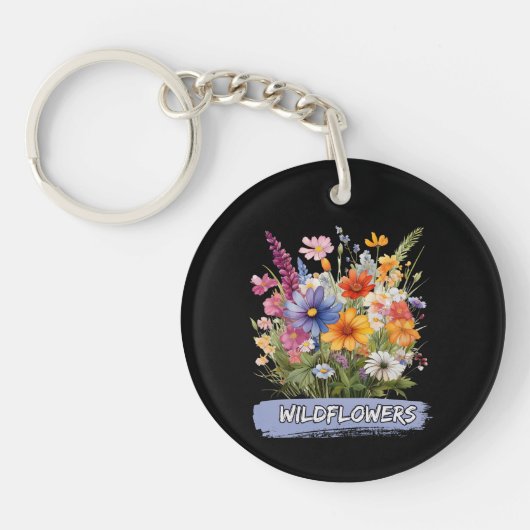 Sierbloemen Acrylen Sleutelhanger (Voorkant)
