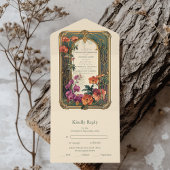  sierbloemen art nouveau bruiloft all in one uitnodiging