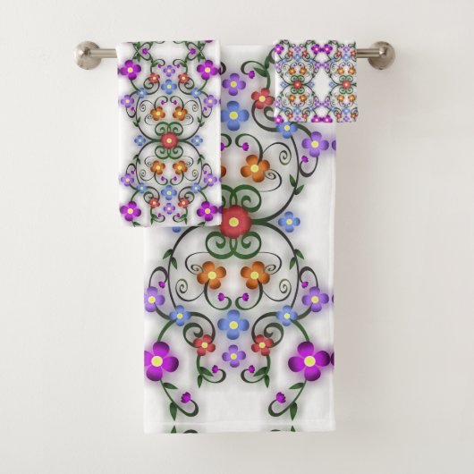 sierbloemen badhanddoekset bad handdoek (Insitu)