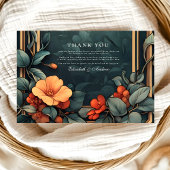 Sierbloemen bruiloft Art Nouveau Bedankkaart