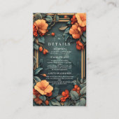 Sierbloemen bruiloft Art Nouveau Informatiekaartje (Voorkant)