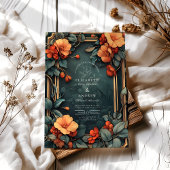 Sierbloemen bruiloft Art Nouveau Kaart