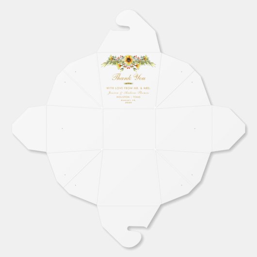 Sierbloemen bruiloft zomer bedankdoosjes (Ongevouwen)