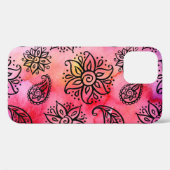Sierbloemen: etnische naadloos Case-Mate iPhone case (Achterkant (horizontaal))