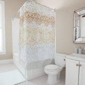 Sierbloemen kant: Elegant Collectie Douchegordijn (In situ)