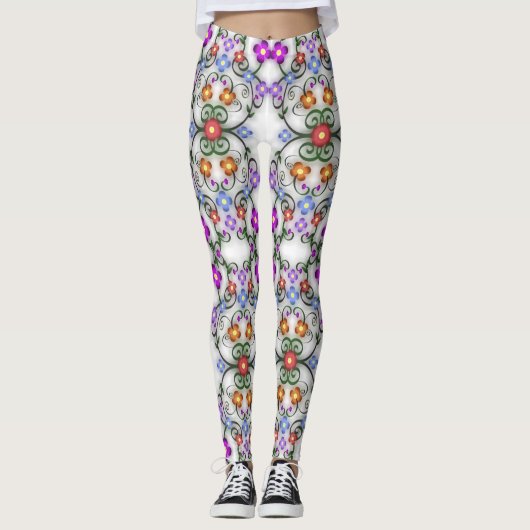 sierbloemen leggings (Voorkant)