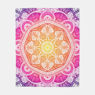 Sierbloemen mandala: kleurrijke vintage. fleece deken