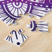 Sierbloemen mandala: kleurrijke vintage. legpuzzel (Zijkant)